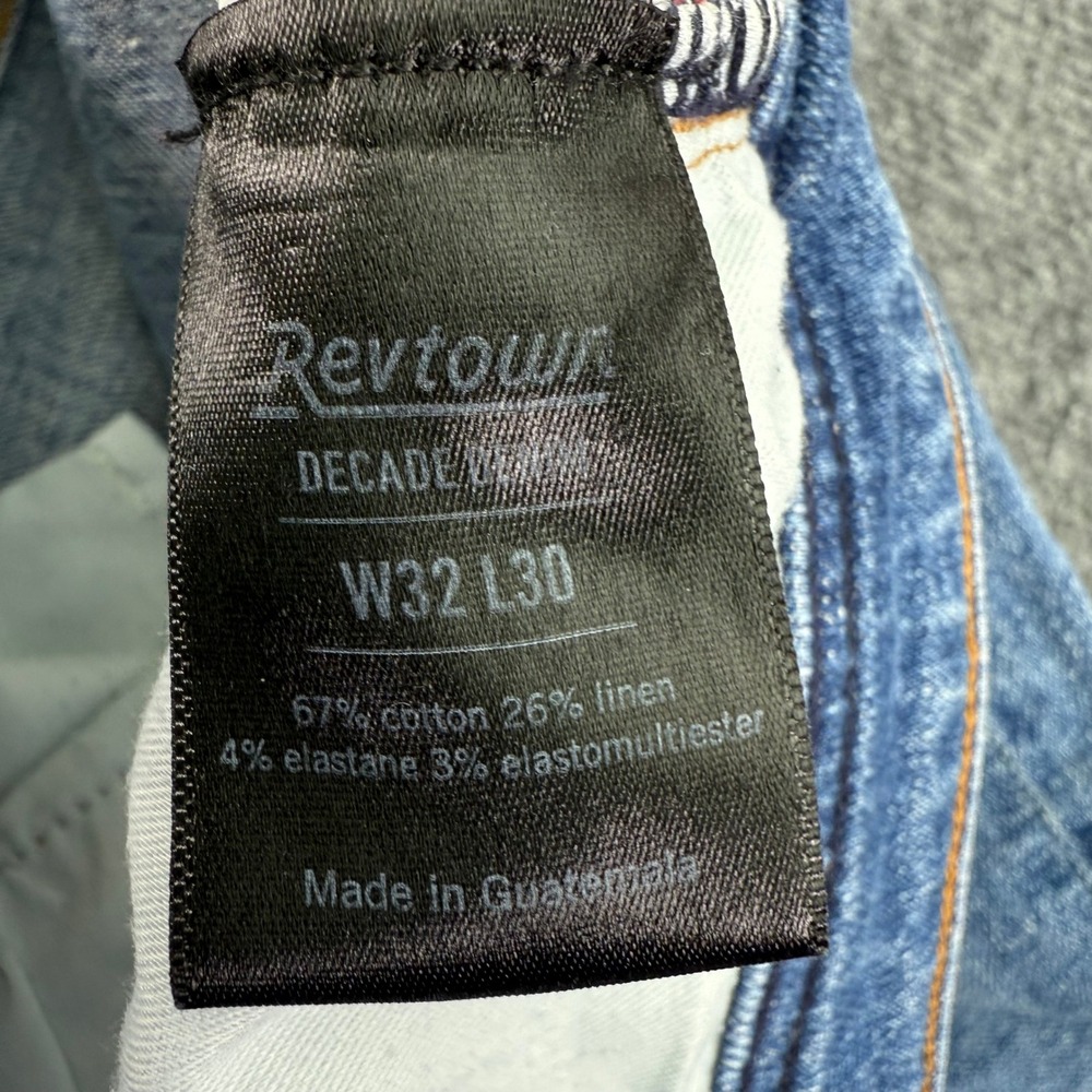 Revtown Jeans Men 32x30 (Fit 33x28) Tapered Selvedge Decade Denim Cotton Linen - Picture 6 of 15
